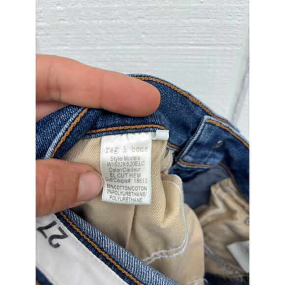 Rag & Bone High Rise Skinny Jeans, Raw Ankle Hem, Sz‎ 27 - Picture 7 of 9
